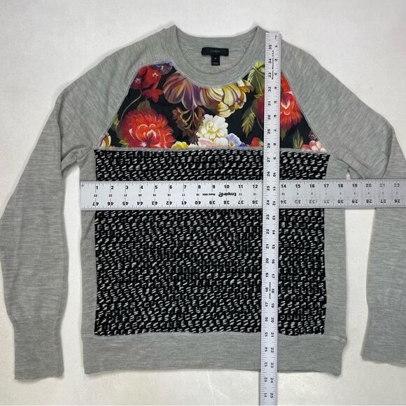 J. Crew Gray Floral and Black Patterned Sweater - Picture 6 of 6